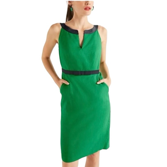 Boden Dresses & Skirts - Boden Oriel Dress Linen Lightweight Emerald Green